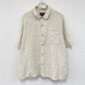 Eddie Bauer　エディーバウアー　半袖シャツ　チェック柄　ベージュ　XLサイズ　古着