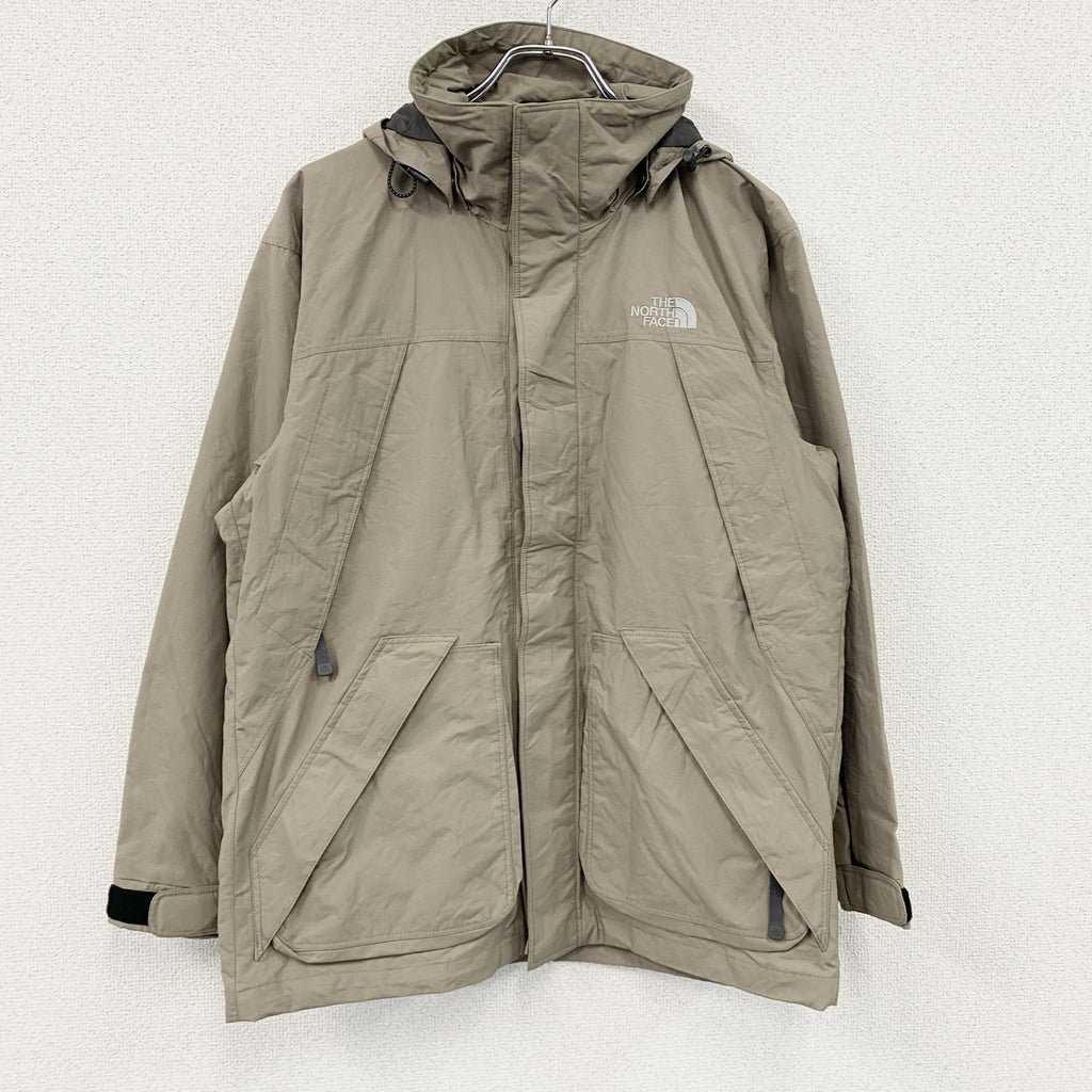 THE NORTH FACE　ザ・ノースフェイス　マウンテンパーカー　比翼仕立て　刺繍ロゴ　ベージュ　Sサイズ　古着