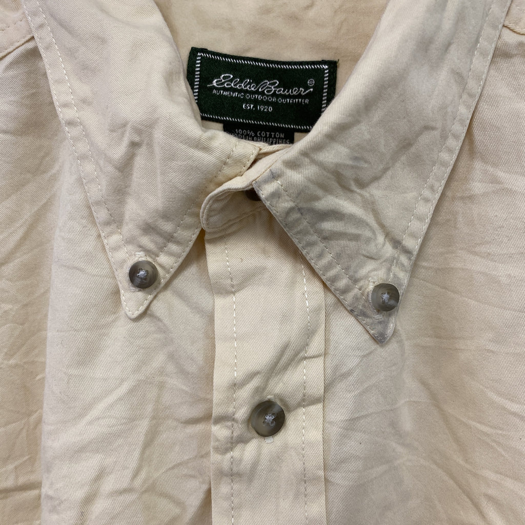 Eddie Bauer　エディーバウアー　半袖ボタンダウンシャツ　黄色　イエロー　XLサイズ　古着
