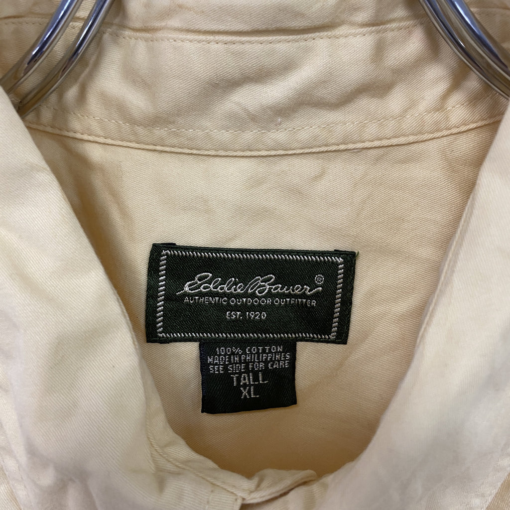 Eddie Bauer　エディーバウアー　半袖ボタンダウンシャツ　黄色　イエロー　XLサイズ　古着