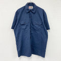 Dickies　ディッキーズ　半袖ワークシャツ　紺　ネイビー　Lサイズ　古着