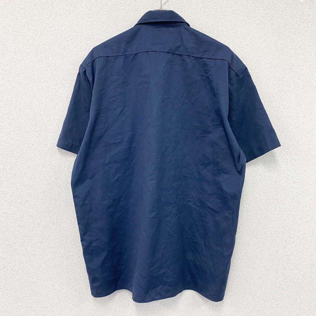 Dickies　ディッキーズ　半袖ワークシャツ　紺　ネイビー　Lサイズ　古着