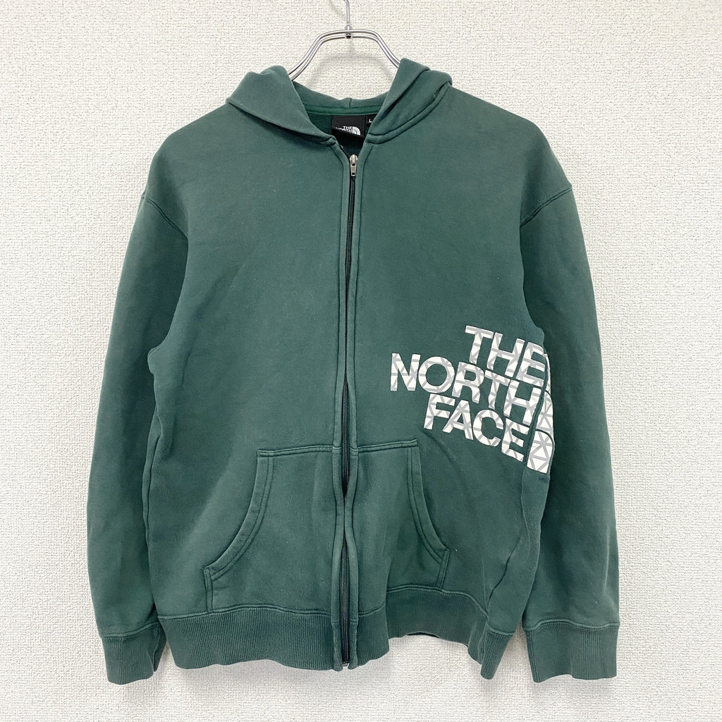 THE NORTH FACE　ザノースフェイス　フルジップスウェットパーカー/フーディー　緑　グリーン　Lサイズ　古着