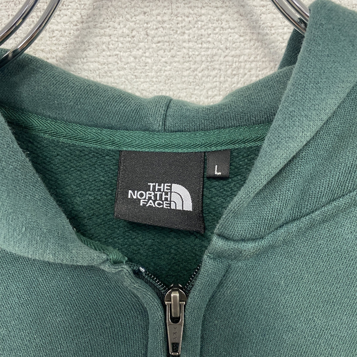 THE NORTH FACE　ザノースフェイス　フルジップスウェットパーカー/フーディー　緑　グリーン　Lサイズ　古着