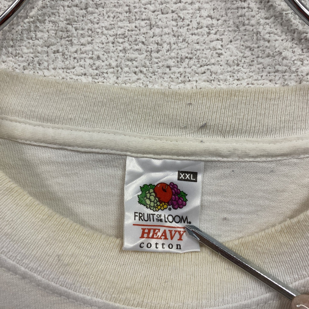 FRUIT OF THE LOOM　フルーツオブザルーム　半袖プリントTシャツ　白　ホワイト　2XLサイズ　古着