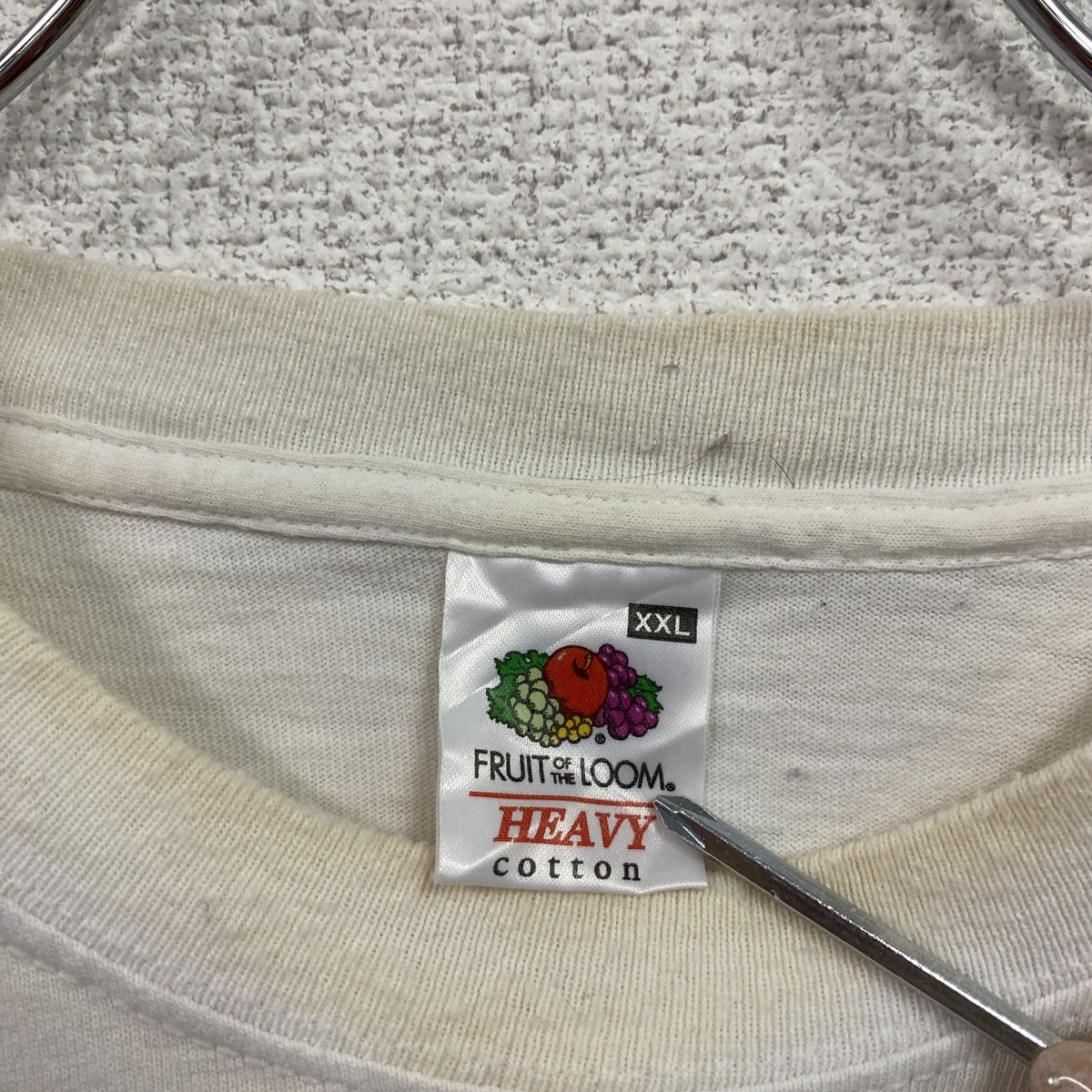 FRUIT OF THE LOOM　フルーツオブザルーム　半袖プリントTシャツ　白　ホワイト　2XLサイズ　古着