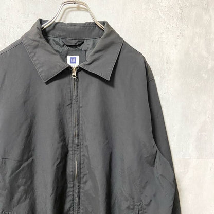 古着 used　GAP ギャップ　長袖スイングトップジャケット　ナイロンジャケット　ブルゾン　黒　ビックシルエット　XLサイズ