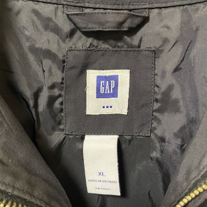 古着 used　GAP ギャップ　長袖スイングトップジャケット　ナイロンジャケット　ブルゾン　黒　ビックシルエット　XLサイズ