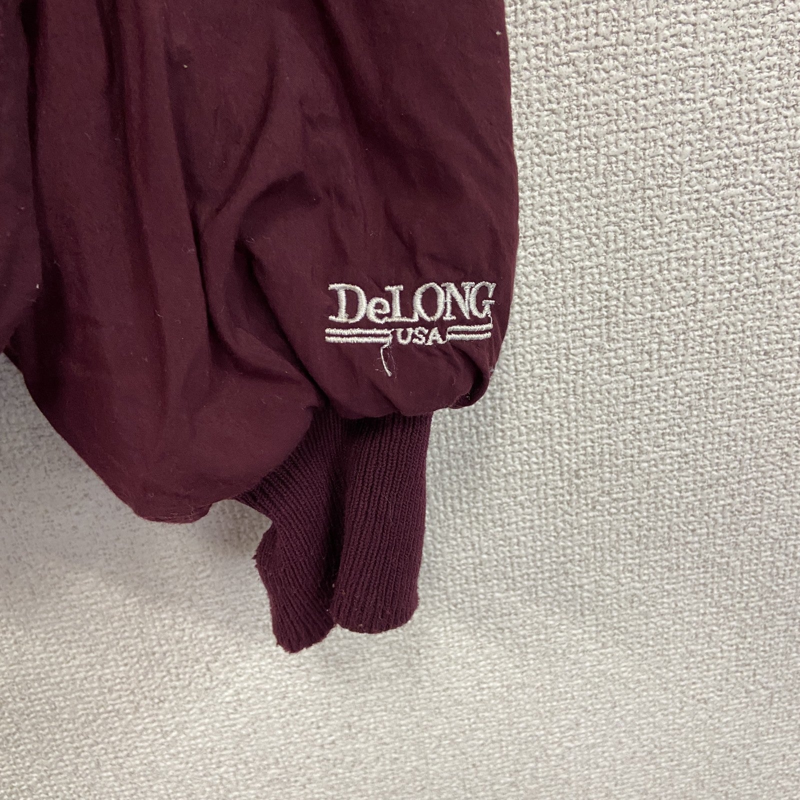 90s　DeLONG　フルジップジャケット　中綿ジャケット　ヴィンテージ　ボルドー　4XLサイズ　古着