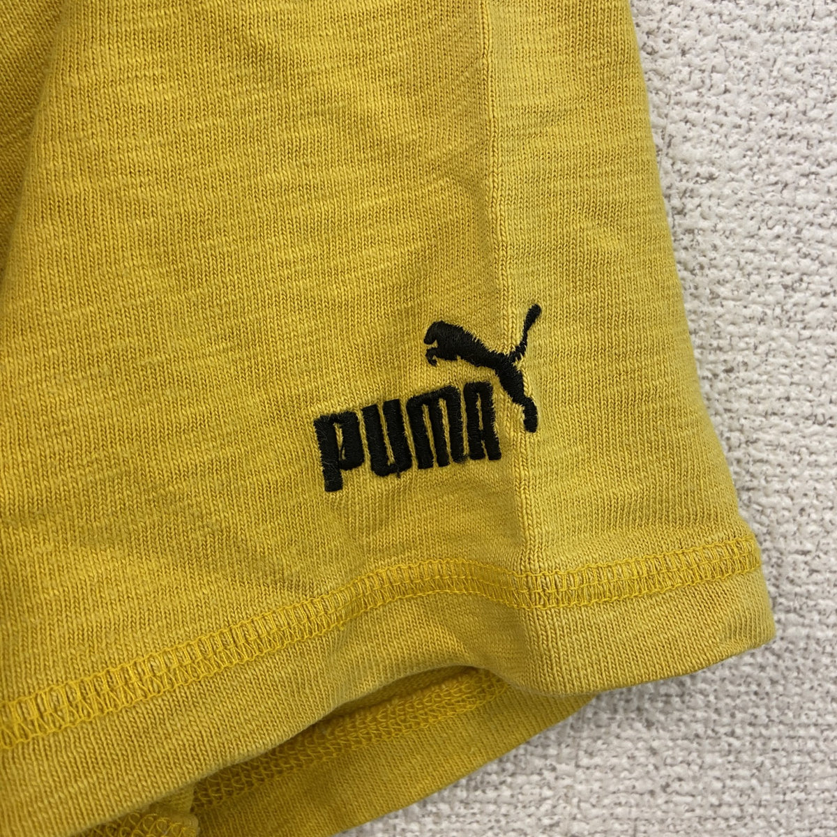 PUMA　プーマ　半袖プリントTシャツ　黄色　イエロー　Lサイズ カットソー メンズ 古着
