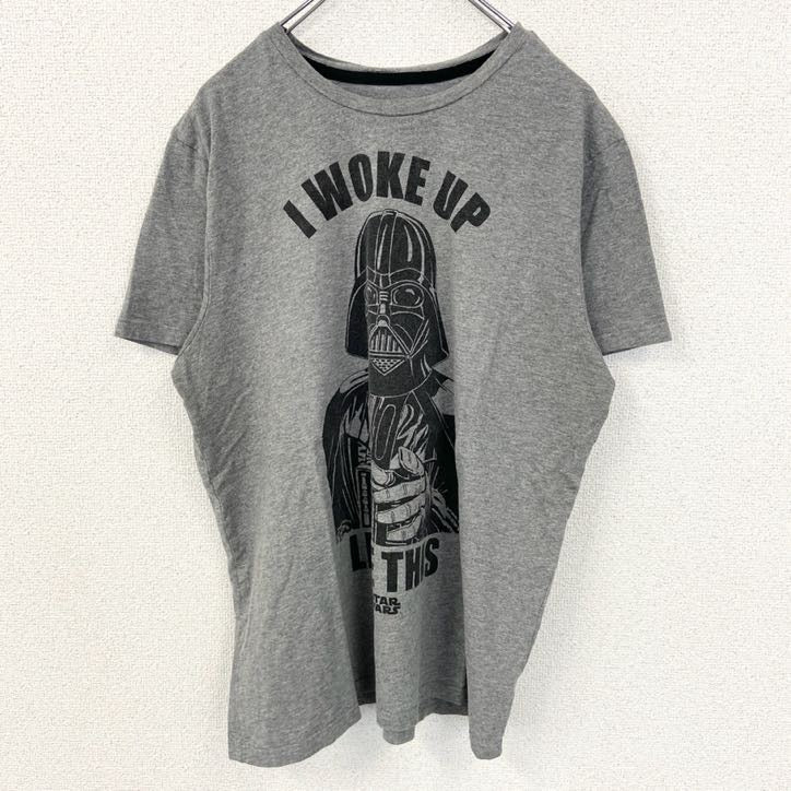 STARS WARS at George.　半袖プリントTシャツ　ダースベイダー　クルーネック　グレー　灰色　Lサイズ　古着