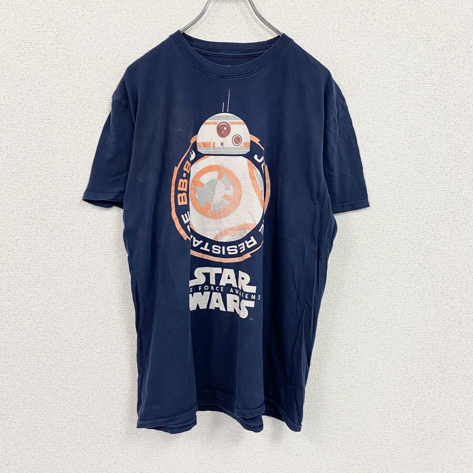 STAR WARS　スターウォーズ　BB-8　Disney　ディズニー　半袖プリントTシャツ　紺　ネイビー　XLサイズ　古着