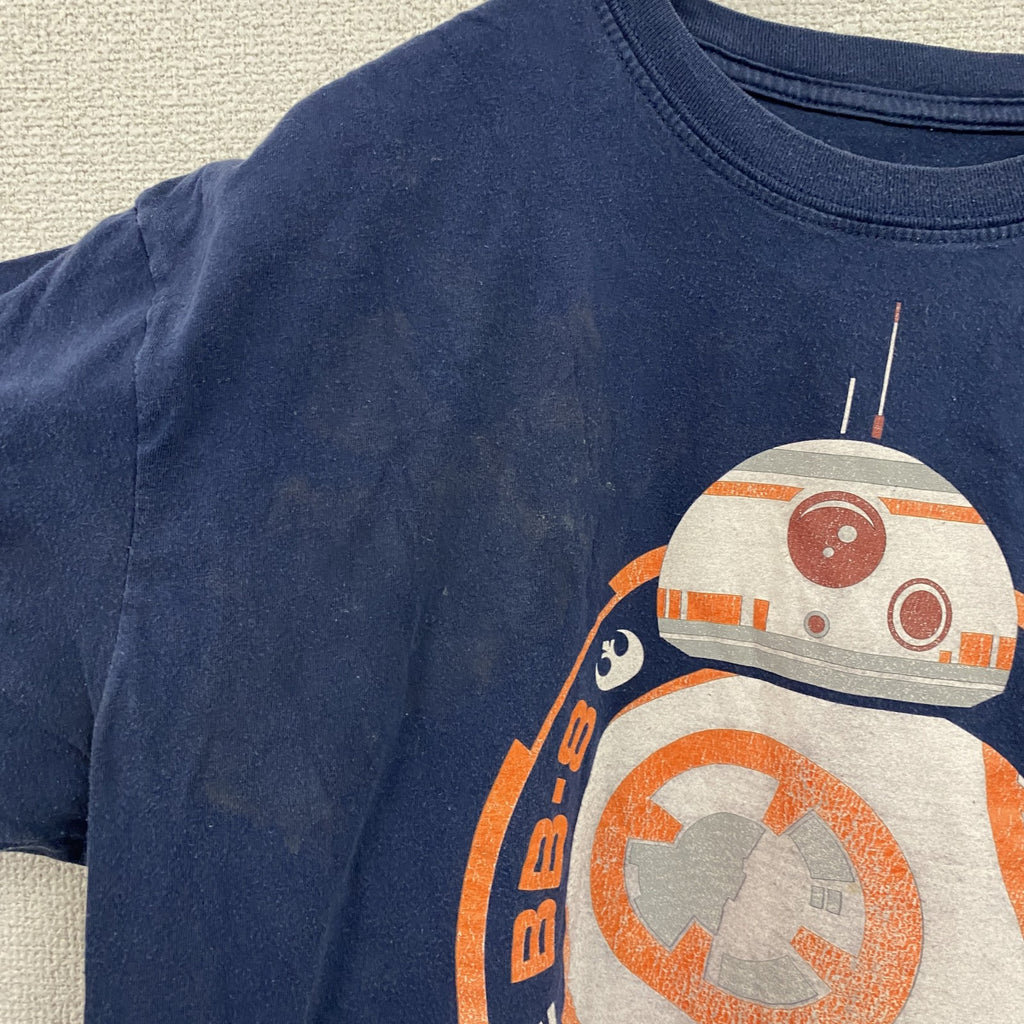 STAR WARS　スターウォーズ　BB-8　Disney　ディズニー　半袖プリントTシャツ　紺　ネイビー　XLサイズ　古着