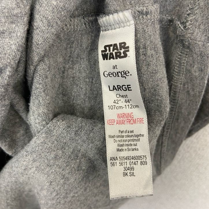 STARS WARS at George.　半袖プリントTシャツ　ダースベイダー　クルーネック　グレー　灰色　Lサイズ　古着