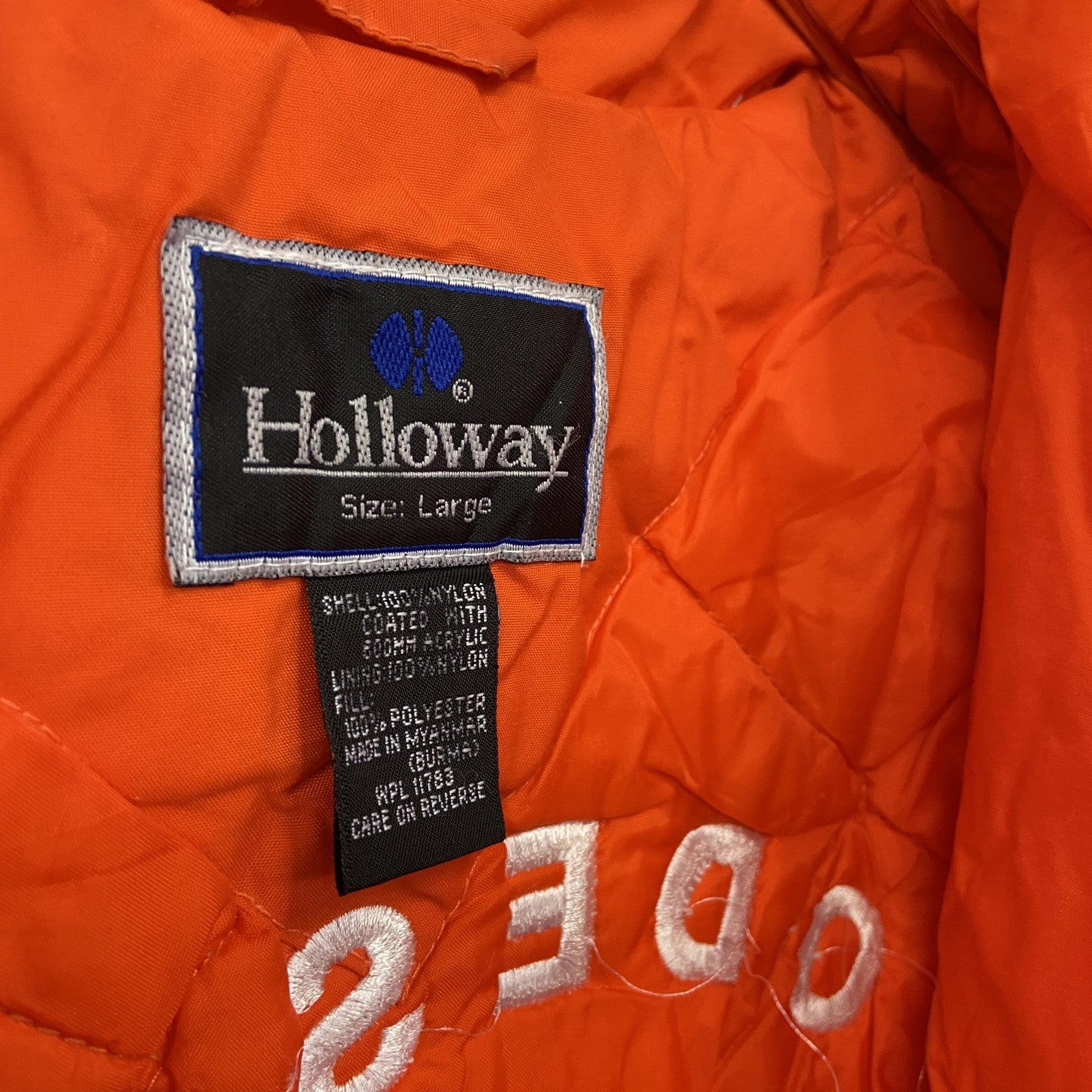 90s　Holloway　ホロウェイ　フルジップナイロンジャケット　中綿入り　ヴィンテージ　トライカラー　Lサイズ　古着