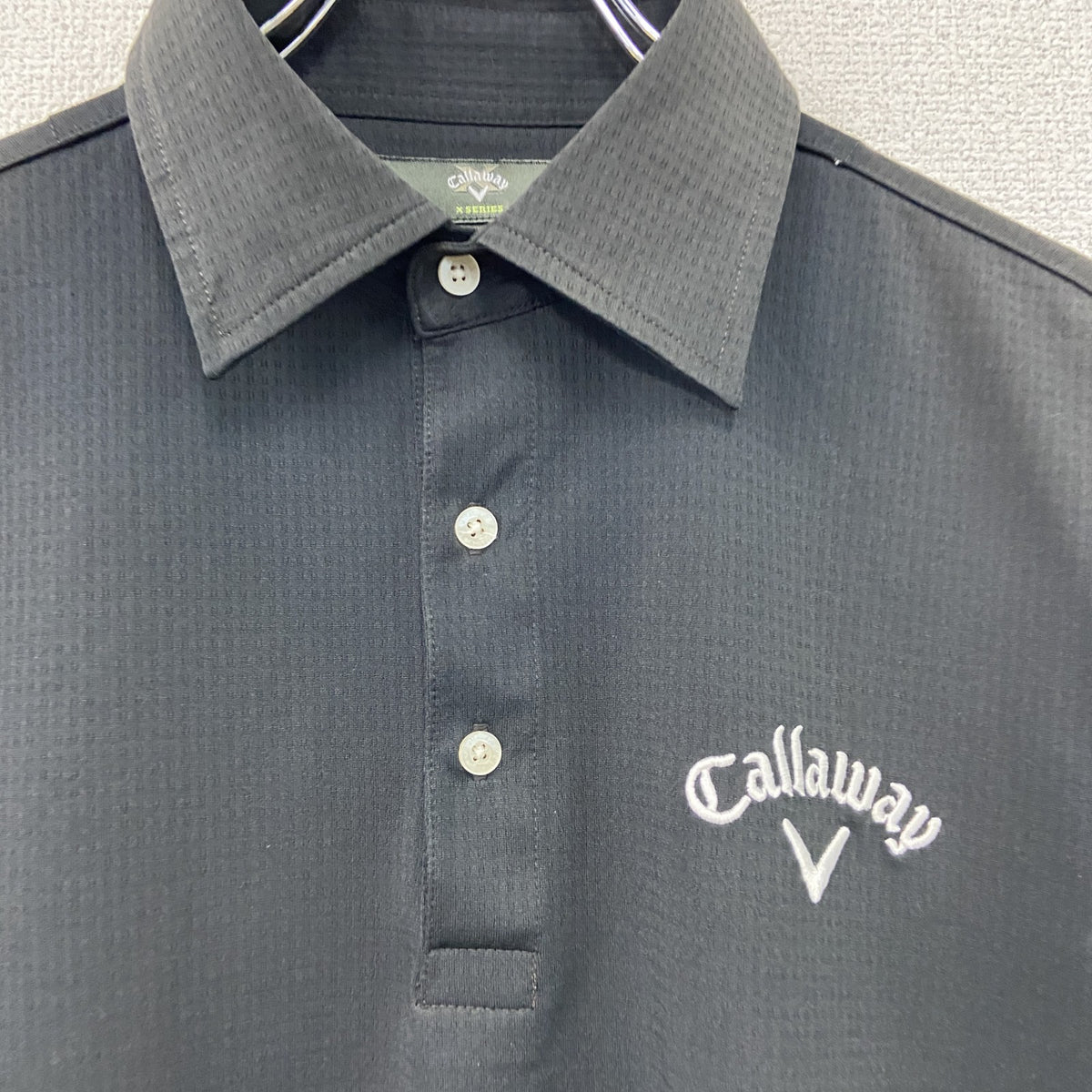 Callaway　キャロウェイ　ポロシャツ　刺ロゴ　黒　ブラック　LLサイズ メンズ 古着