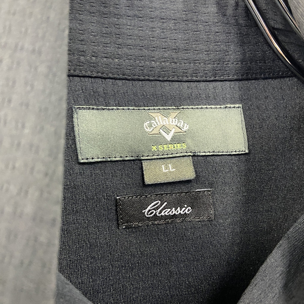 Callaway　キャロウェイ　ポロシャツ　刺ロゴ　黒　ブラック　LLサイズ メンズ 古着