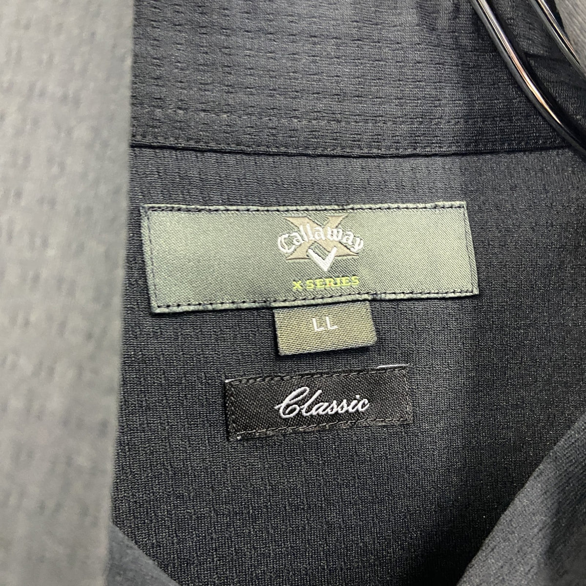 Callaway　キャロウェイ　ポロシャツ　刺ロゴ　黒　ブラック　LLサイズ メンズ 古着