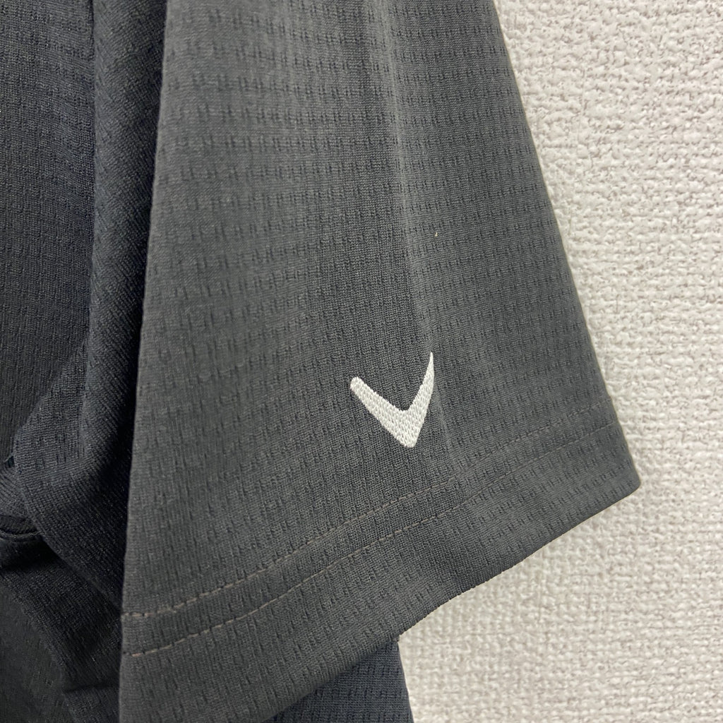 Callaway　キャロウェイ　ポロシャツ　刺ロゴ　黒　ブラック　LLサイズ メンズ 古着
