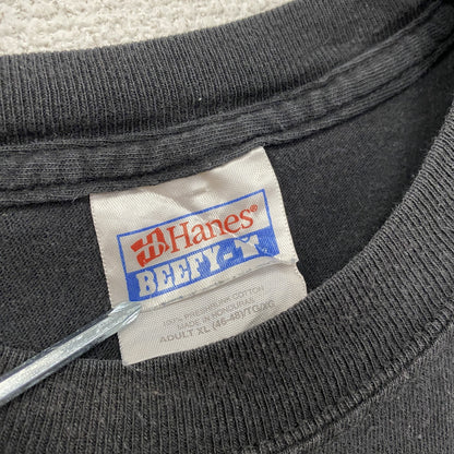 00s　Hanes　ヘインズ　半袖プリントTシャツ　ヴィンテージ　黒　ブラック　XLサイズ