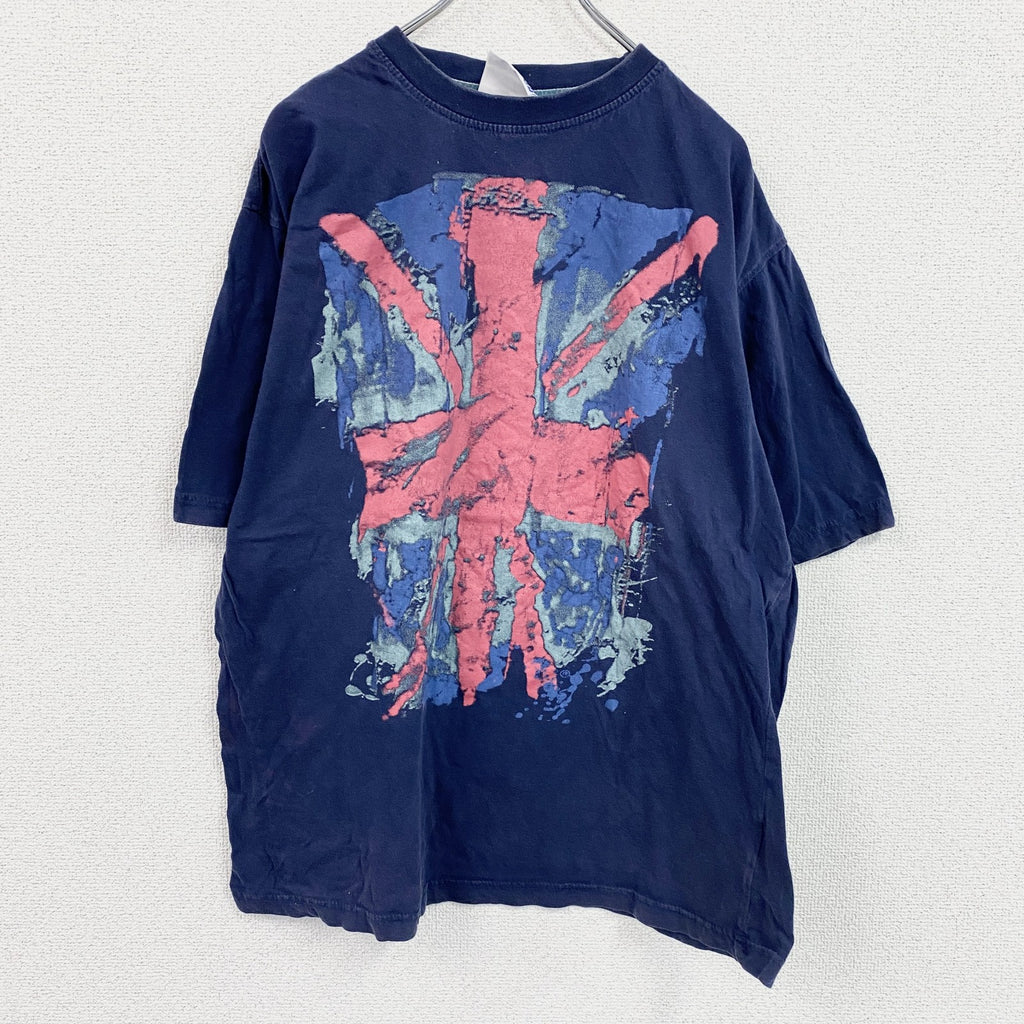 Team GB　半袖プリントTシャツ　ユニオンジャック　紺　ネイビー　2XLサイズ　古着