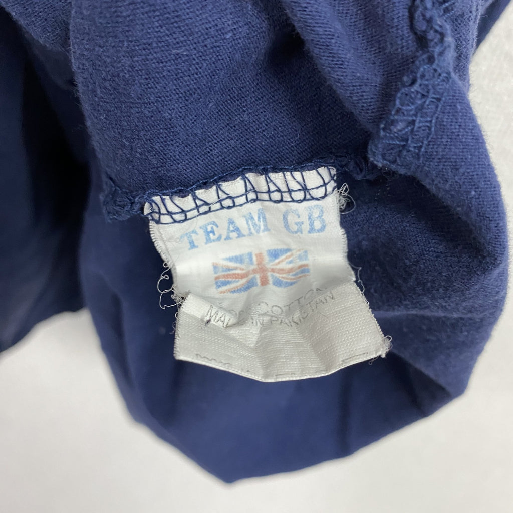 Team GB　半袖プリントTシャツ　ユニオンジャック　紺　ネイビー　2XLサイズ　古着