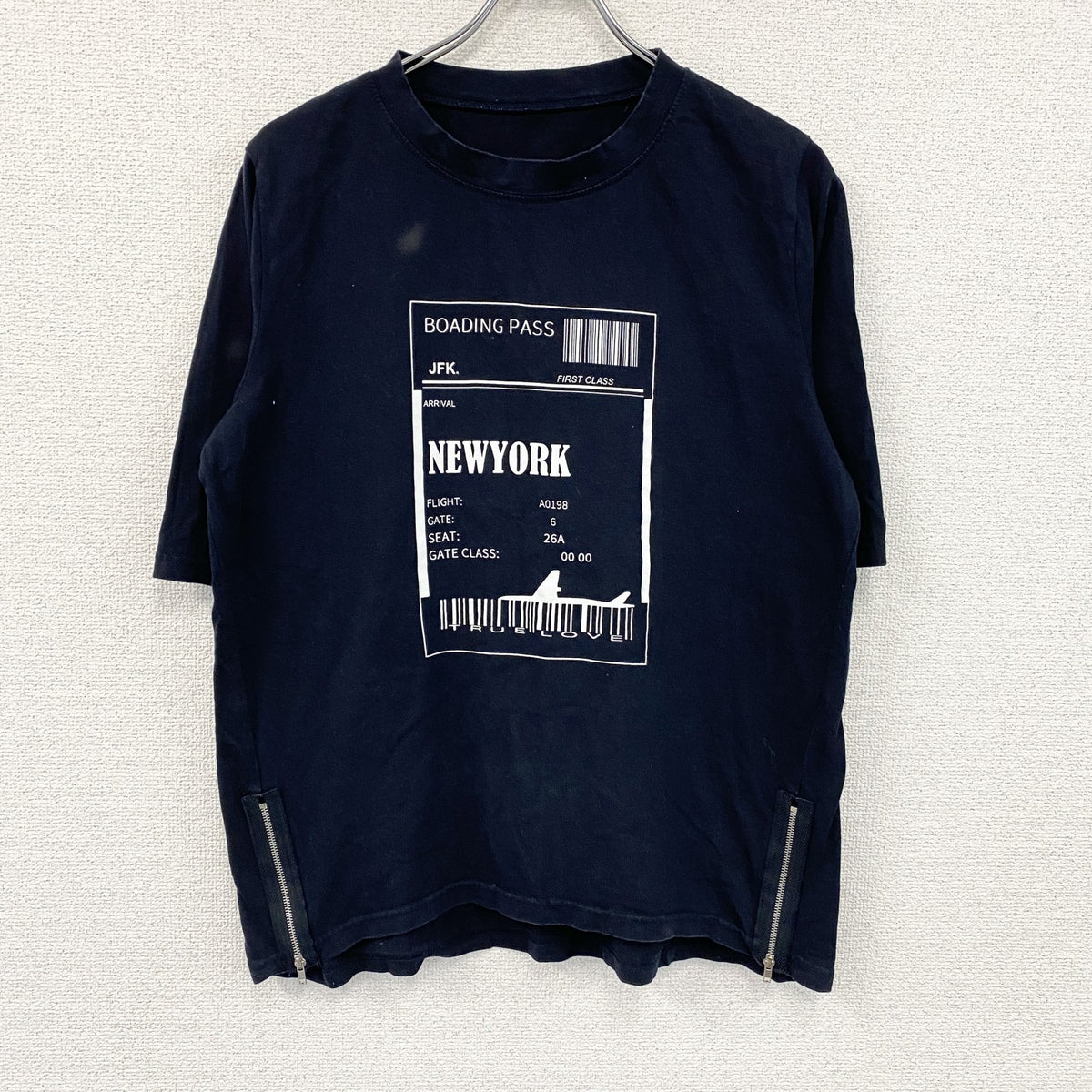 半袖プリントTシャツ　黒　ブラック カットソー メンズ コットン 古着