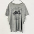 PETROL INDUSTRIES　半袖プリントTシャツ　5連プリント　アーチプリント　バイク　灰色　グレー　2XLサイズ　古着