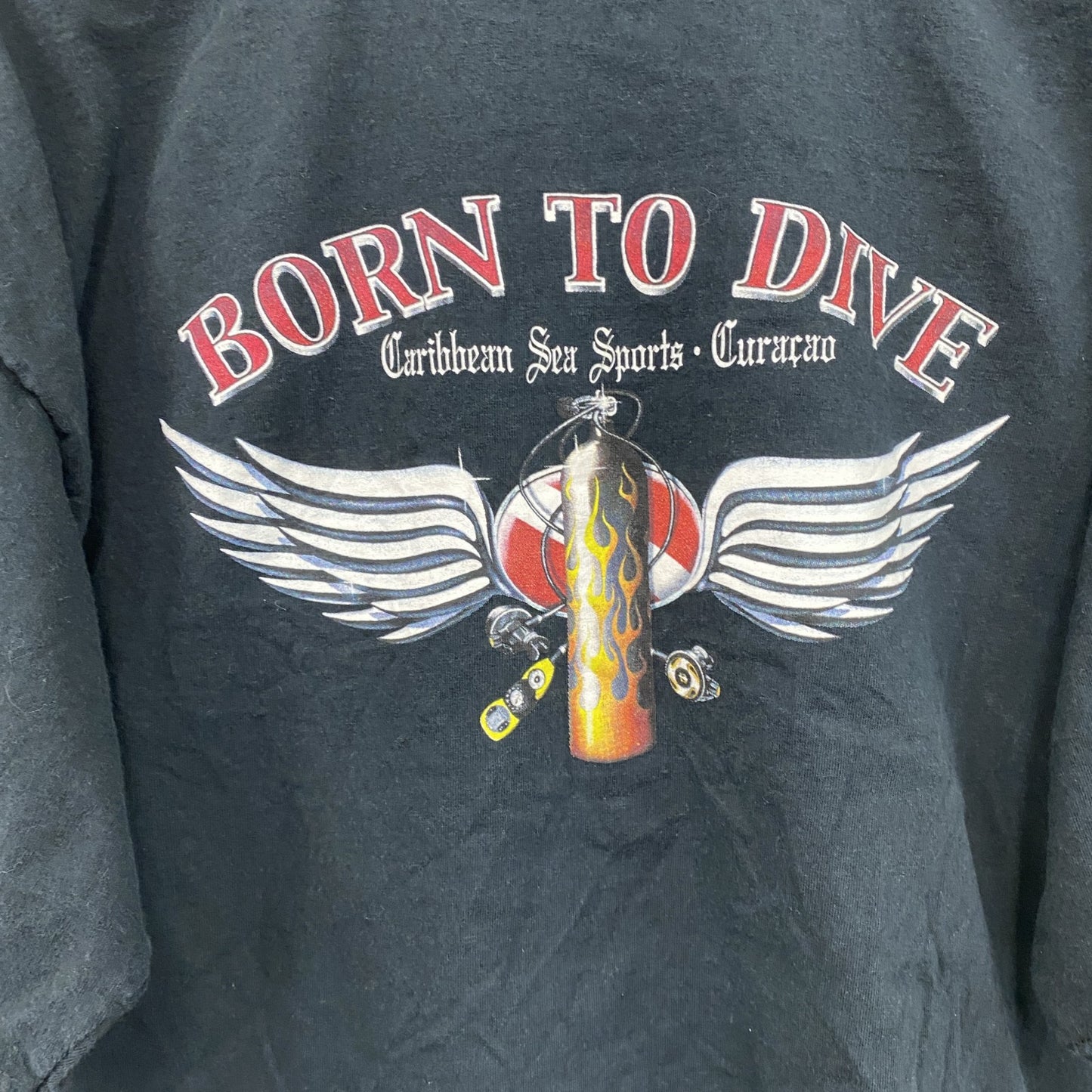 anvil　BORN TO DIVE　半袖プリントTシャツ　黒　ブラック　2Xサイズ
