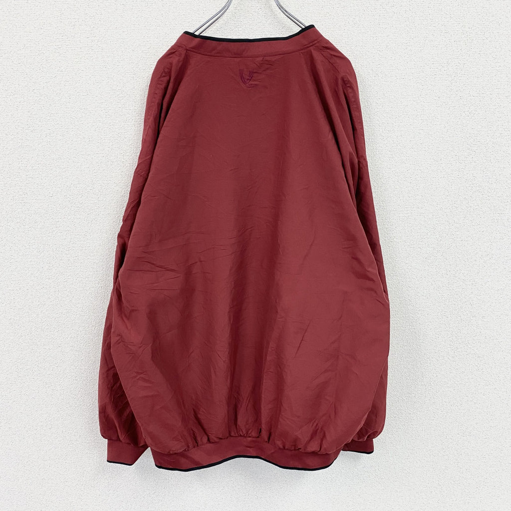 VESI SPORTSWEAR　プルオーバージャケット　アーチプリント　赤　レッド　2XLサイズ　古着