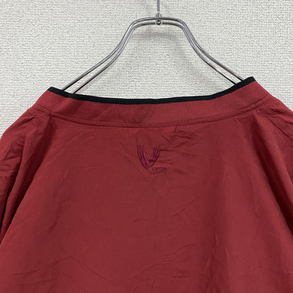VESI SPORTSWEAR　プルオーバージャケット　アーチプリント　赤　レッド　2XLサイズ　古着