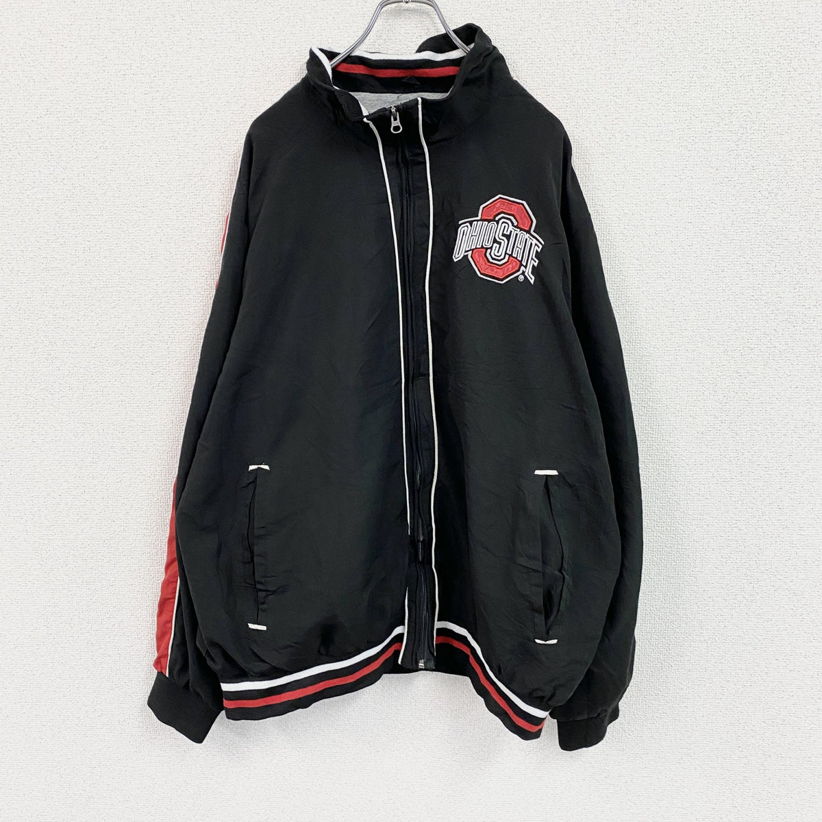 G- Sports by Carl Banks　フルジップジャケット　アーチプリント　黒　ブラック　2XLサイズ　古着