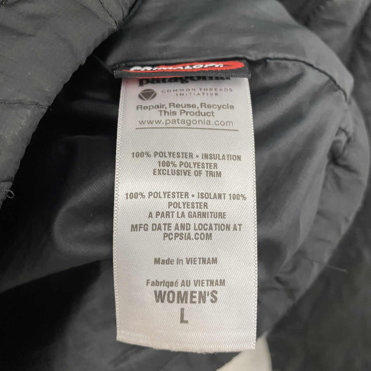 Patagonia　パタゴニア　ナノ・パフ・フーディ　キルティングジャケット　中綿入り　黒　ブラック　Lサイズ　古着