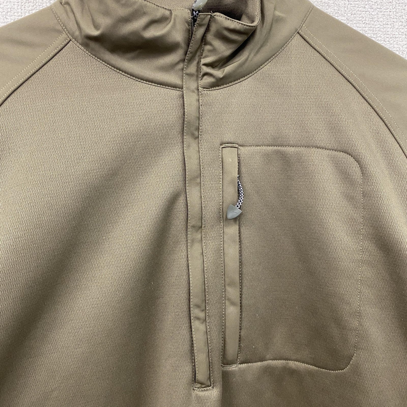NIKE GOLF　ナイキゴルフ　THERMA-FIT　ハーフジッププルオーバージャケット　スウッシュ　カーキブラウン　XLサイズ メンズ ポリエステル 古着
