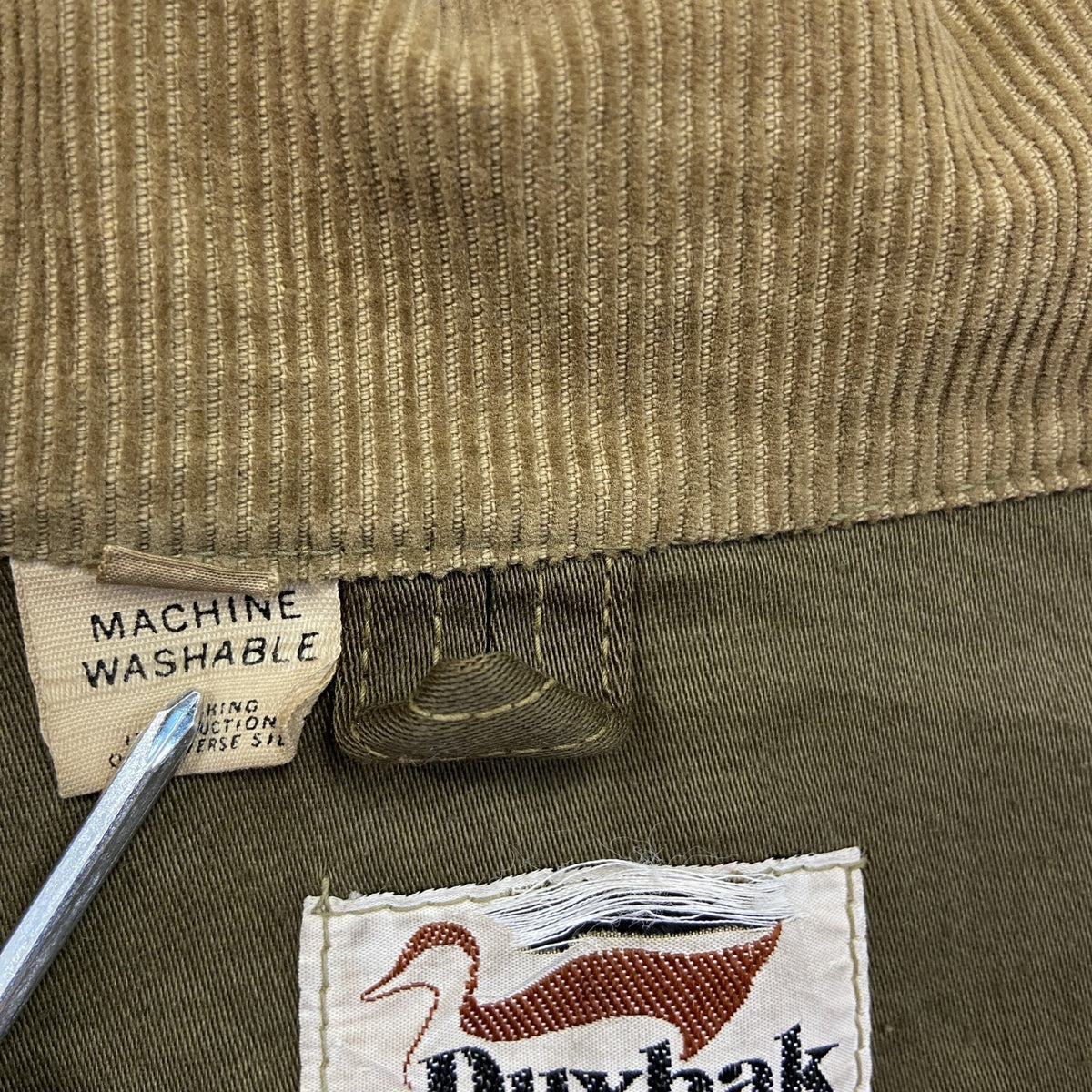 70s　Duxbak　ダックスバック　ハンティングジャケット　コーデュロイカラー　ヴィンテージ　カーキ　14サイズ　古着
