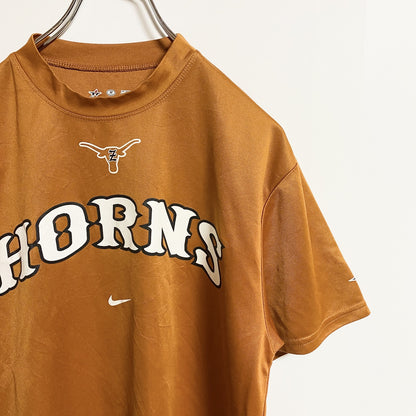 古着 used　NIKE　ナイキ　半袖ゲームTシャツ　TEXAS LONGHORNS　オレンジ　BASEBALL　レトロ　Mサイズ