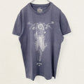 Carry Casual　キャリー カジュアル　半袖デザインプリントTシャツ　バイク　クルーネック　青　ブルー　Mサイズ　古着
