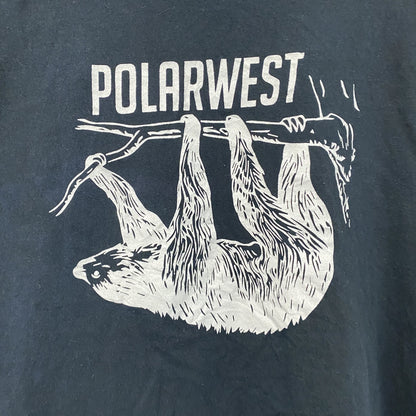 GILDAN　ギルダン　半袖アニマルプリントTシャツ　ナマケモノ　黒　ブラック　Lサイズ