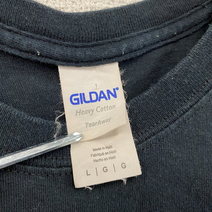 GILDAN　ギルダン　半袖アニマルプリントTシャツ　ナマケモノ　黒　ブラック　Lサイズ