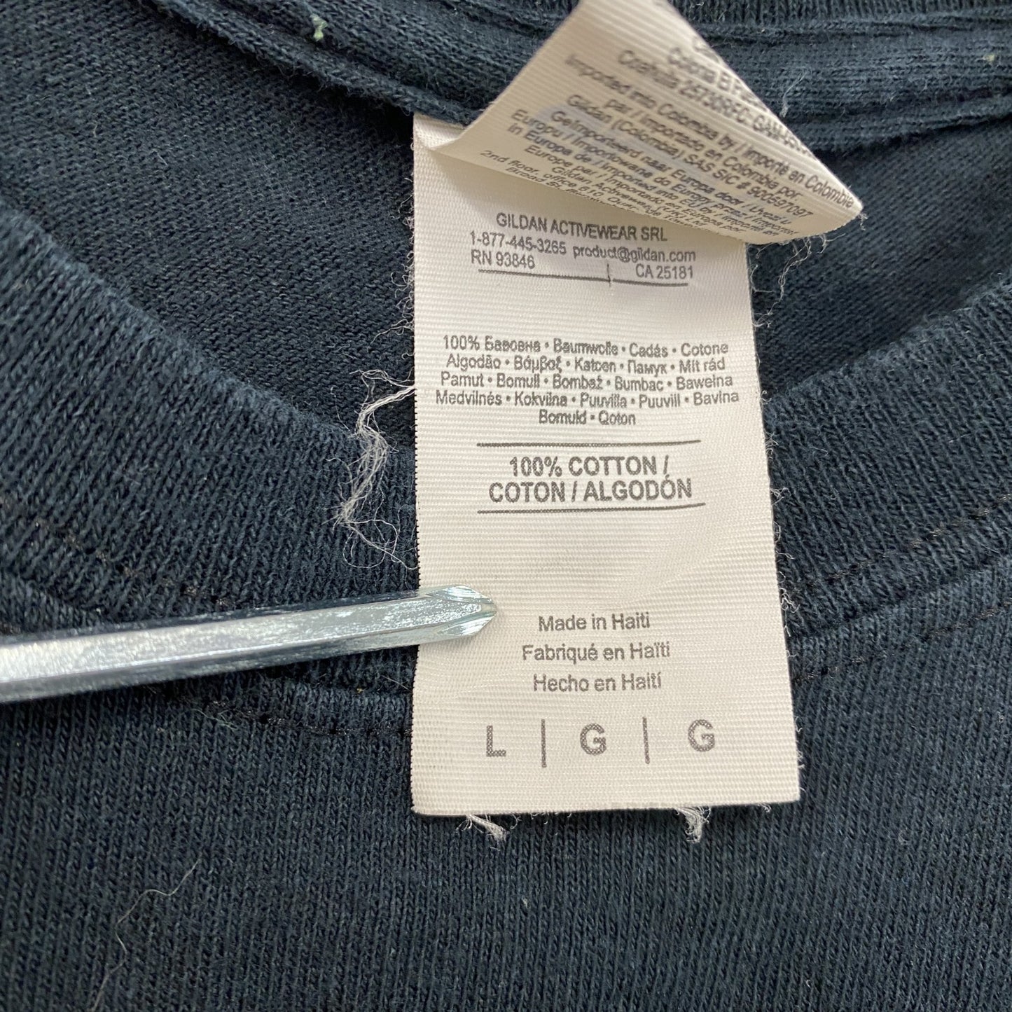 GILDAN　ギルダン　半袖アニマルプリントTシャツ　ナマケモノ　黒　ブラック　Lサイズ