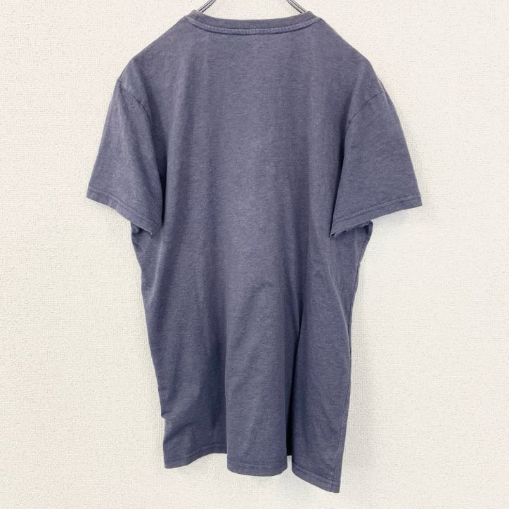 Carry Casual　キャリー カジュアル　半袖デザインプリントTシャツ　バイク　クルーネック　青　ブルー　Mサイズ　古着
