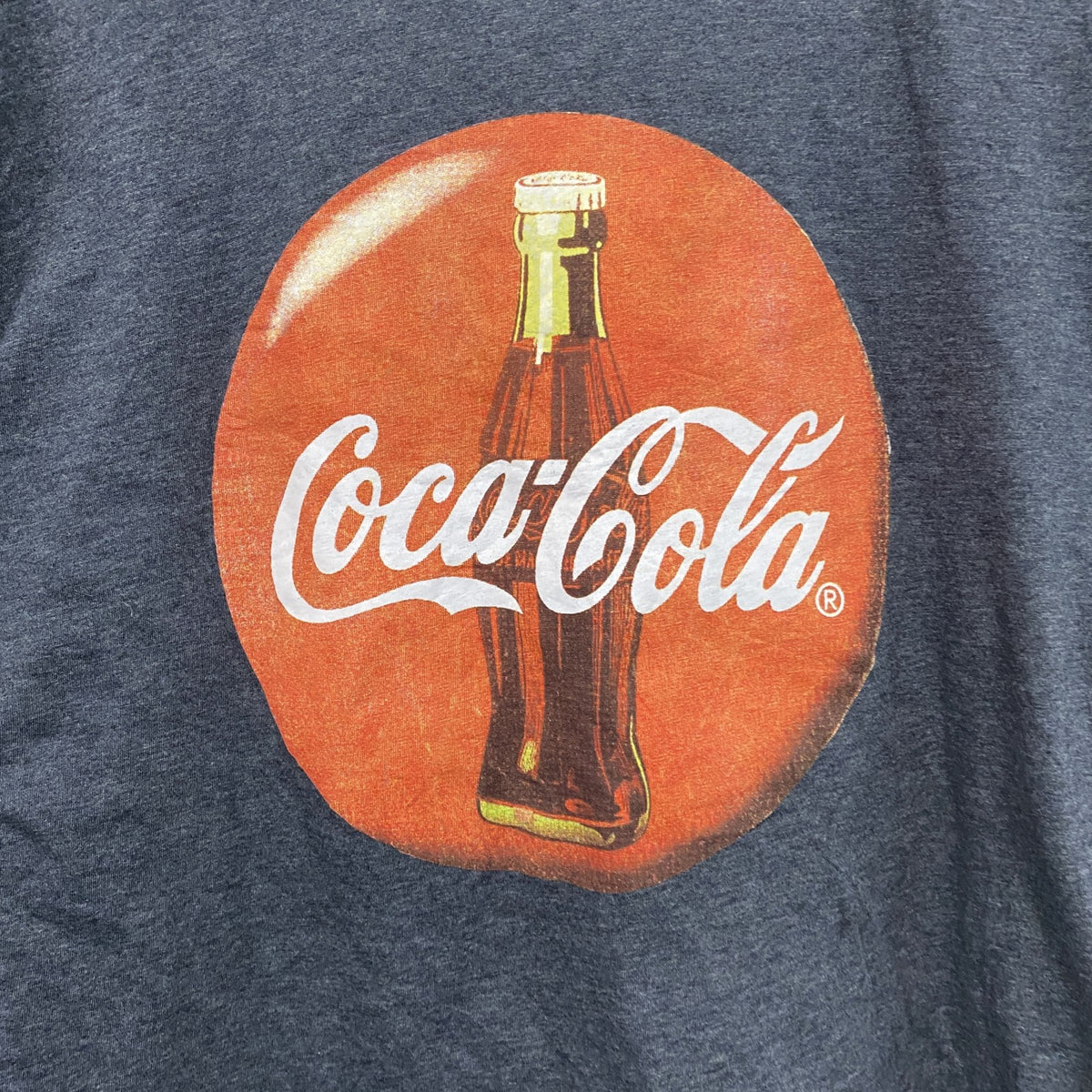 CocaCola　コカ・コーラ　半袖プリントTシャツ　紺　ネイビー　Lサイズ　古着