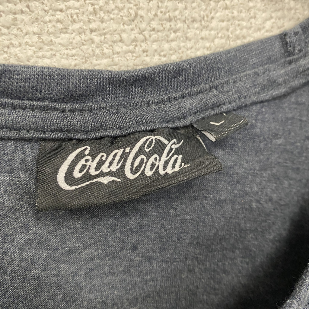 CocaCola　コカ・コーラ　半袖プリントTシャツ　紺　ネイビー　Lサイズ　古着