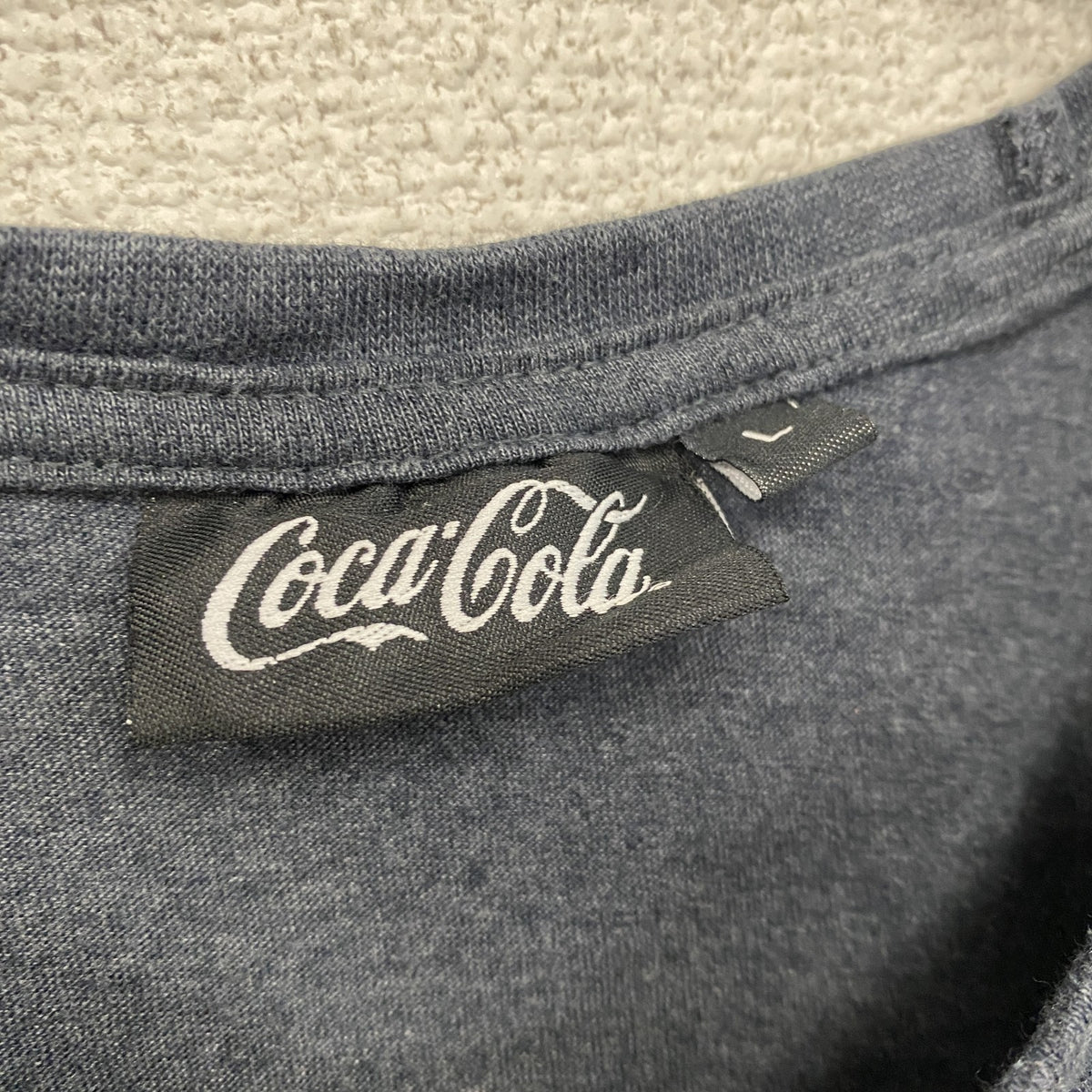CocaCola　コカ・コーラ　半袖プリントTシャツ　紺　ネイビー　Lサイズ　古着