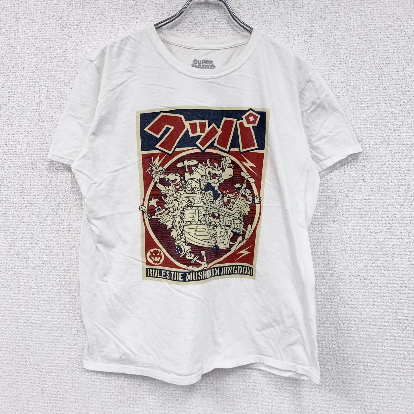 Nintendo　任天堂　SUPER MARIO　スーパーマリオ　半袖プリントTシャツ　白　ホワイト　Lサイズ