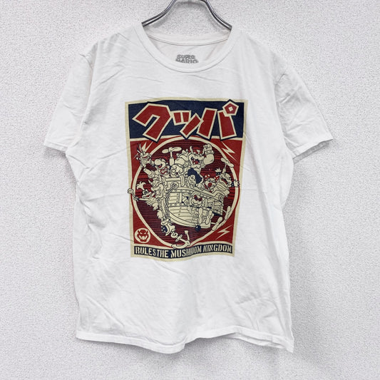 Nintendo　任天堂　SUPER MARIO　スーパーマリオ　半袖プリントTシャツ　白　ホワイト　Lサイズ