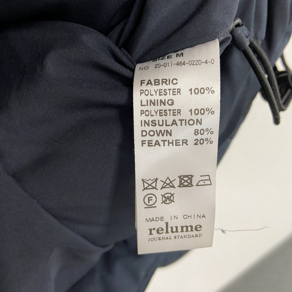 JOURNAL STANDARD relume　ダウンパーカ　ダウンジャケット　ダウン80％　黒　ブラック 　Mサイズ　古着