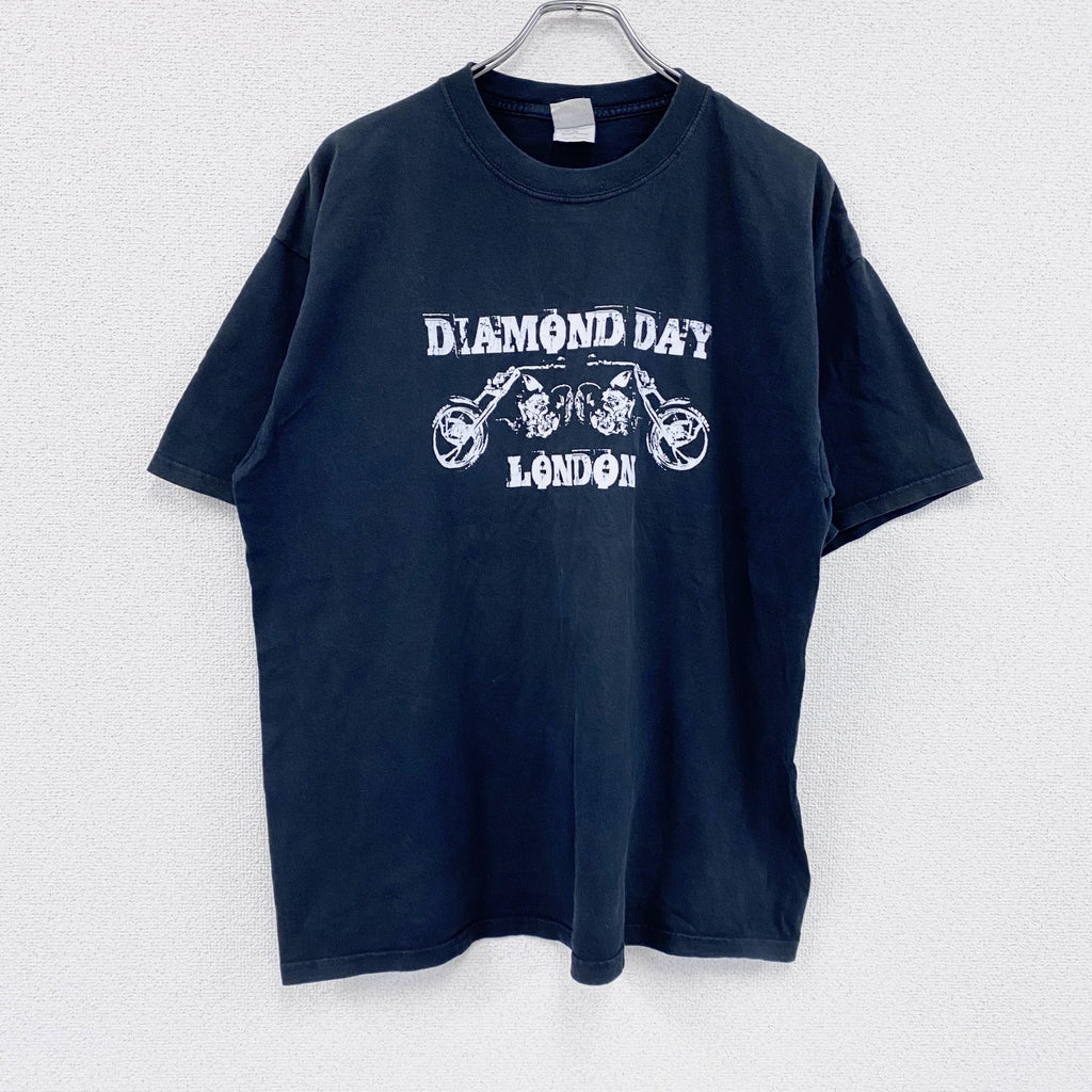 GILDAN　ギルダン　DIAMOND DAY　半袖プリントTシャツ　黒　ブラック　XLサイズ　古着