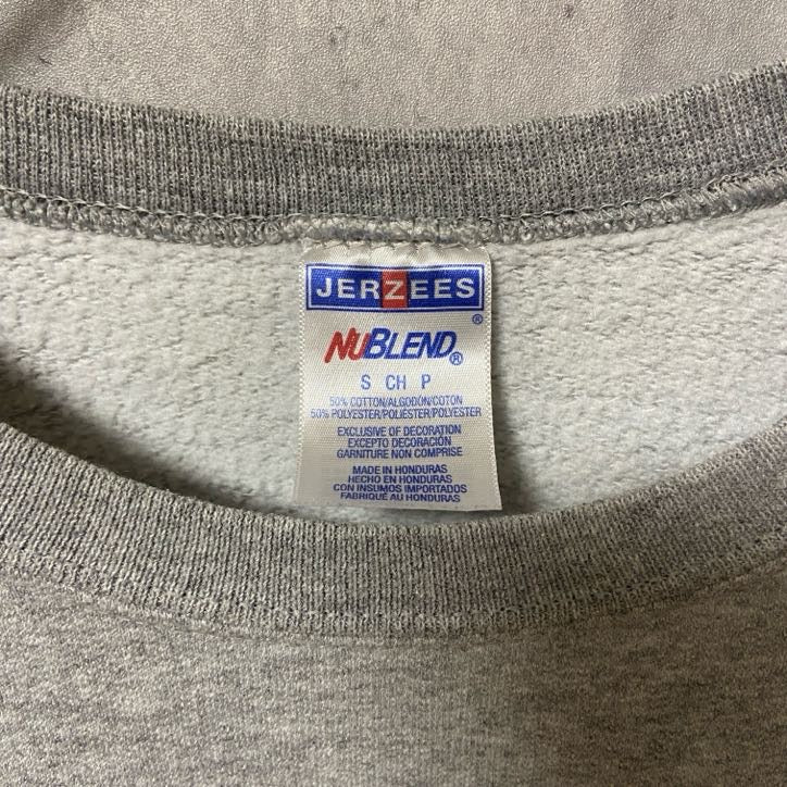JERZEES　FLORIDA　長袖プリントスウェット　トレーナー　グレー　灰色　クルーネック　秋冬服　Sサイズ　古着