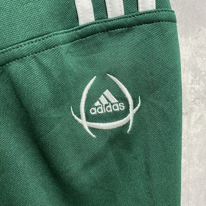 古着 used　adidas　アディダス　長袖フルジップトラックジャケット　ジャージ　ワンポイント刺繍　緑　グリーン　Lサイズ